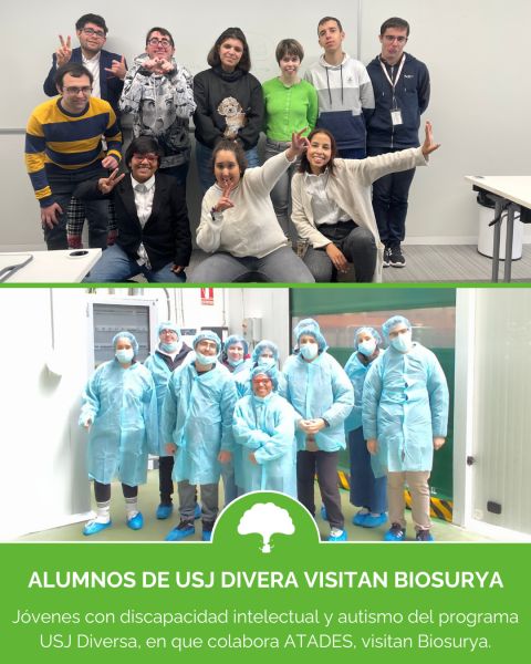 Alumnos del programa USJ DIVERSA durante su visita a Biosurya